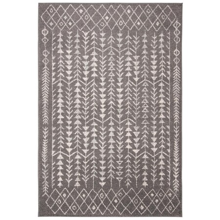 Safavieh 6 x 9 ft. Tulum Power Loomed Rectangle Area Rug Dark Grey & Ivory TUL262F-6